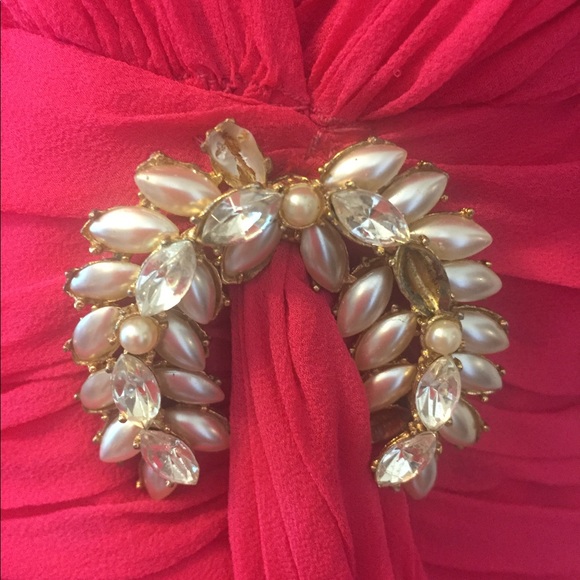 Vintage 1950s Bright Pink Chiffon Cocktail Dress - Picture 5 of 12